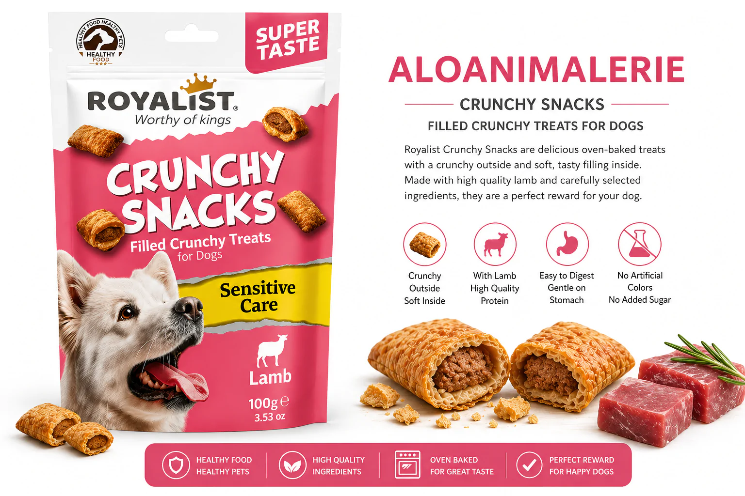 Royalist Crunchy Snacks Sensitive Care – Agneau – Image 3