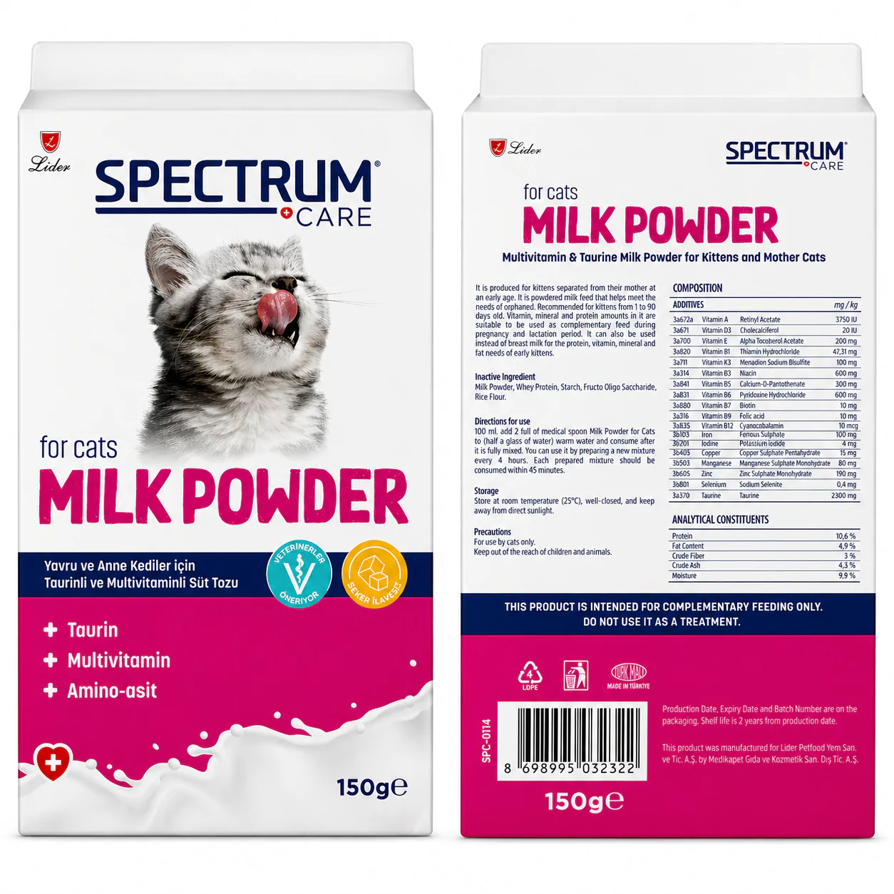 Lait en Poudre – Taurine & Multivitamines – 150g – Image 2