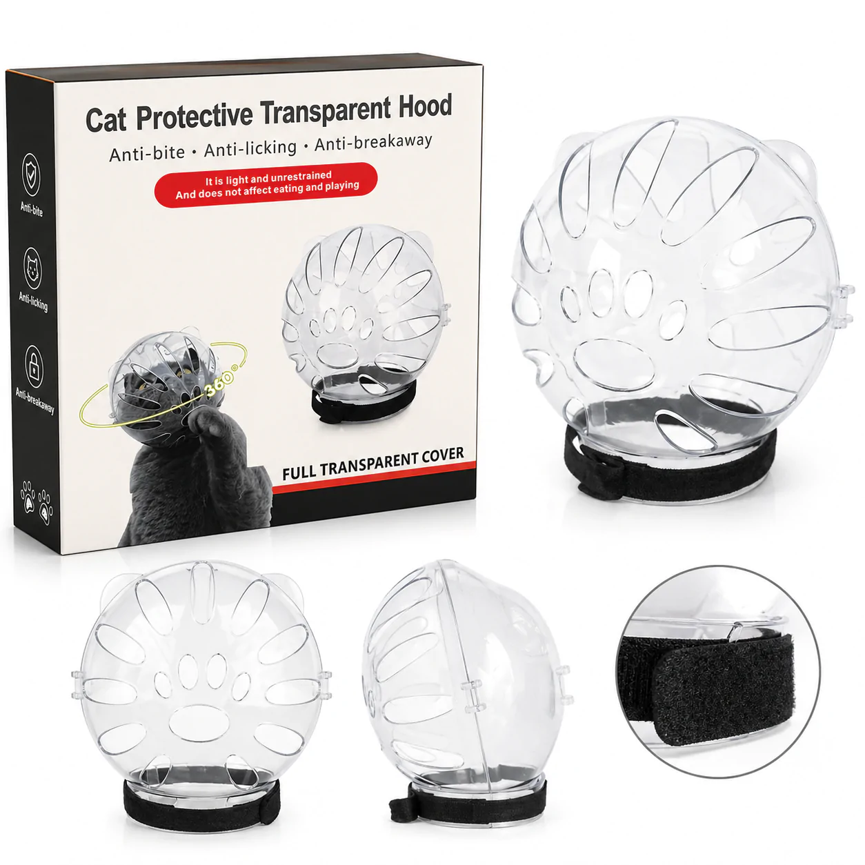 Cagoule de Protection pour Chat – Confort & Sécurité 360°