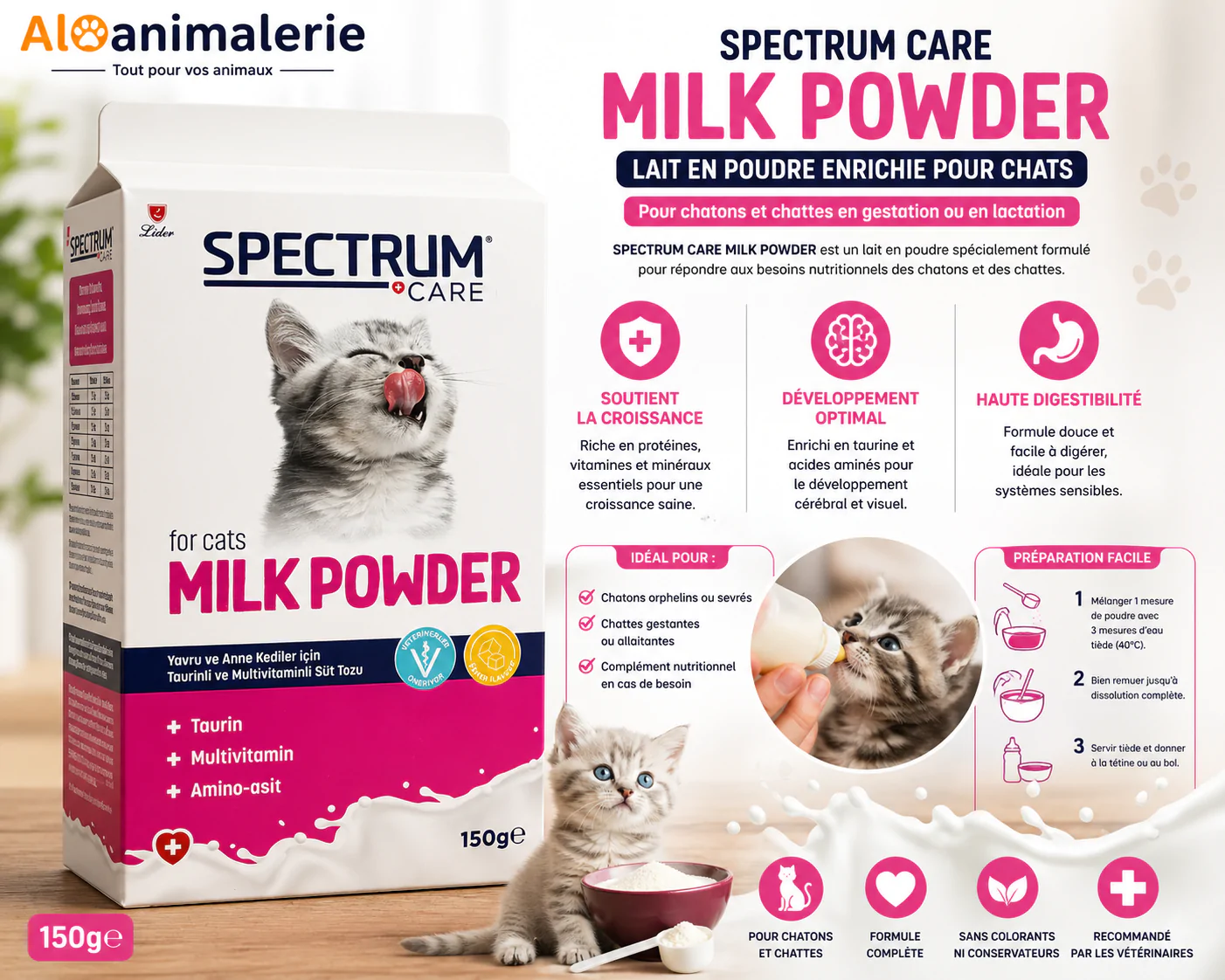 Lait en Poudre – Taurine & Multivitamines – 150g – Image 3